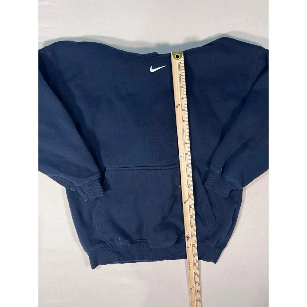 Nike Studio Fleece Oversized Hoodie Navy Blue Embroidered Swoosh Small